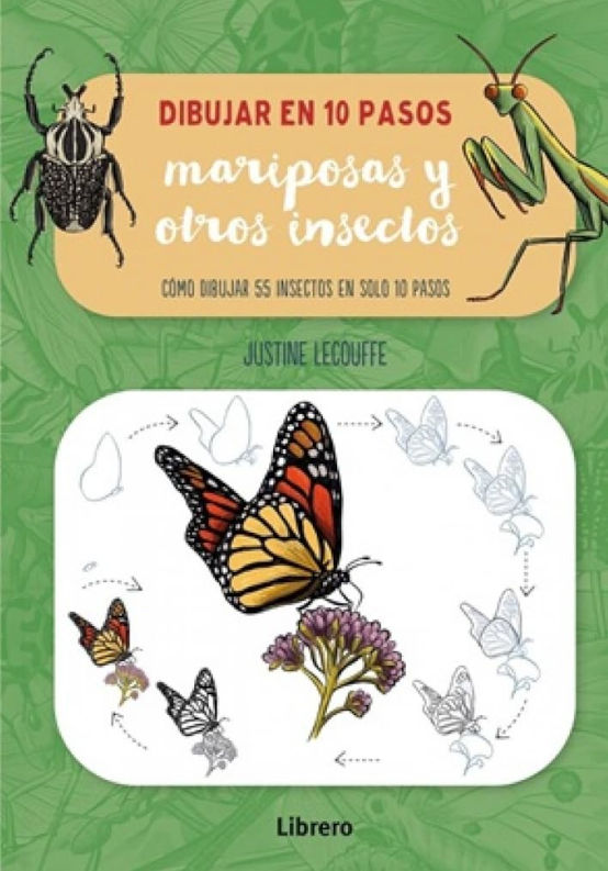 DIBUJAR EN 10 PASOS MARIPOSAS Y OTROS INSECTOS. CÓMO DIBUJAR 55 INSECTOS EN SOLO 10 PASOS 1