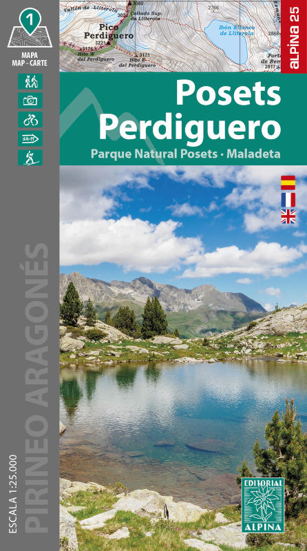 MAPA ALPINA 1:25.000. POSETS PERDIGUERO. PARQUE NATURAL POSETS Y MALADETA 1