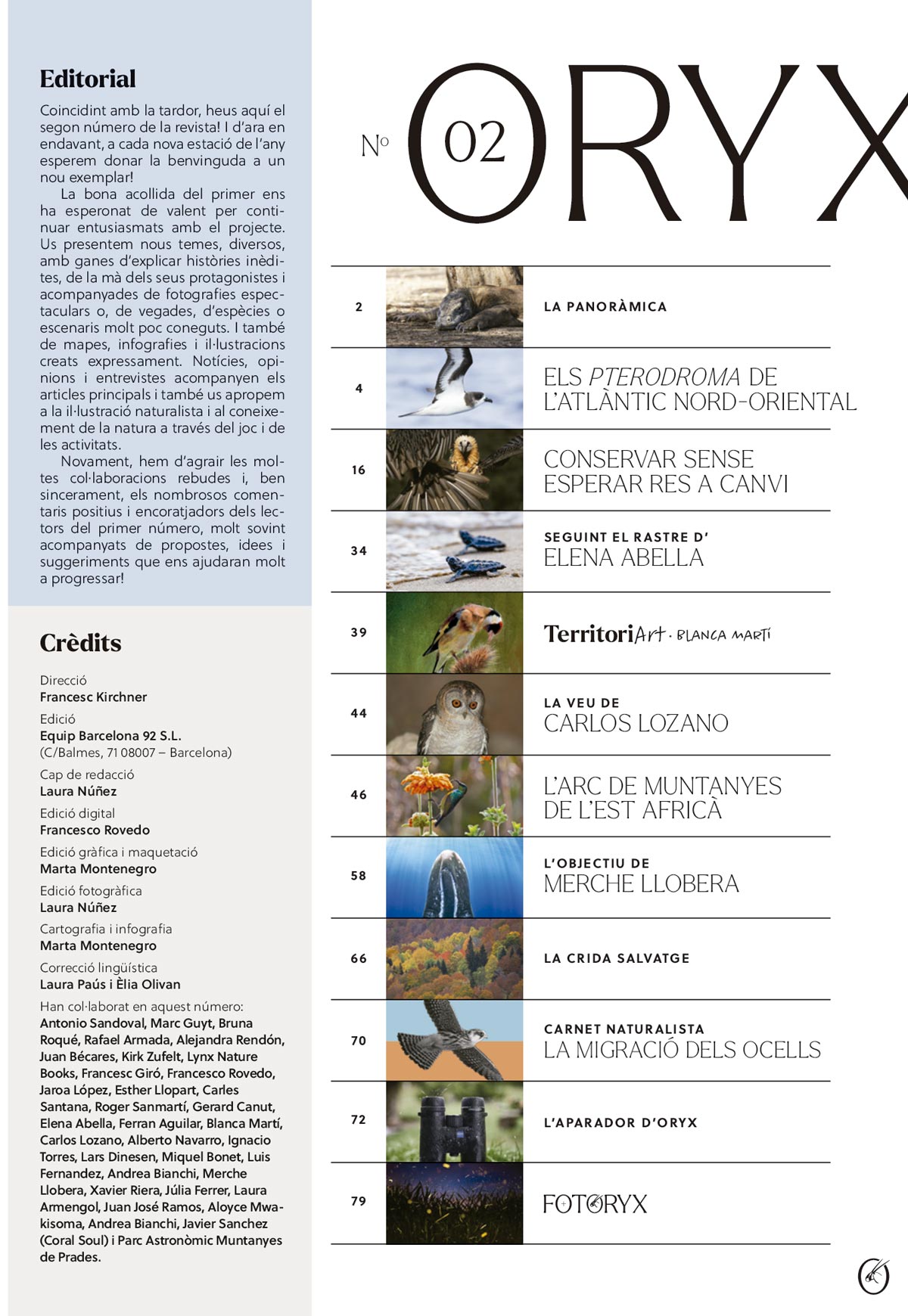 ORYX, LA REVISTA DE L\'AMANT DE LA NATURA. NÚMERO 02. Versió impresa en català. 2