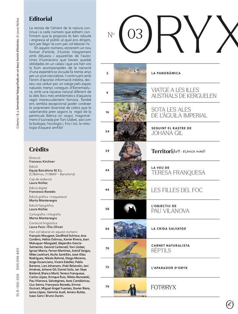 ORYX, LA REVISTA DE L\'AMANT DE LA NATURA. NÚMERO 03. Versió impresa en català. 2