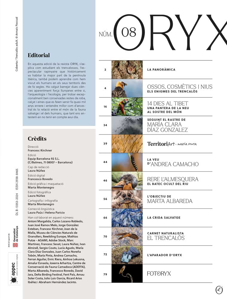 ORYX, LA REVISTA DE L'AMANT DE LA NATURA. NÚMERO 08. VERSIÓ IMPRESA EN CATALÀ. 2