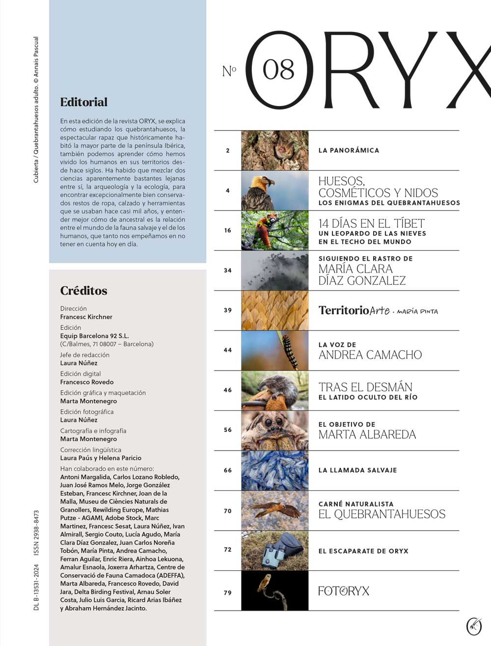 ORYX, LA REVISTA DEL AMANTE DE LA NATURALEZA. NÚMERO 08. VERSIÓN IMPRESA EN CASTELLANO. 2