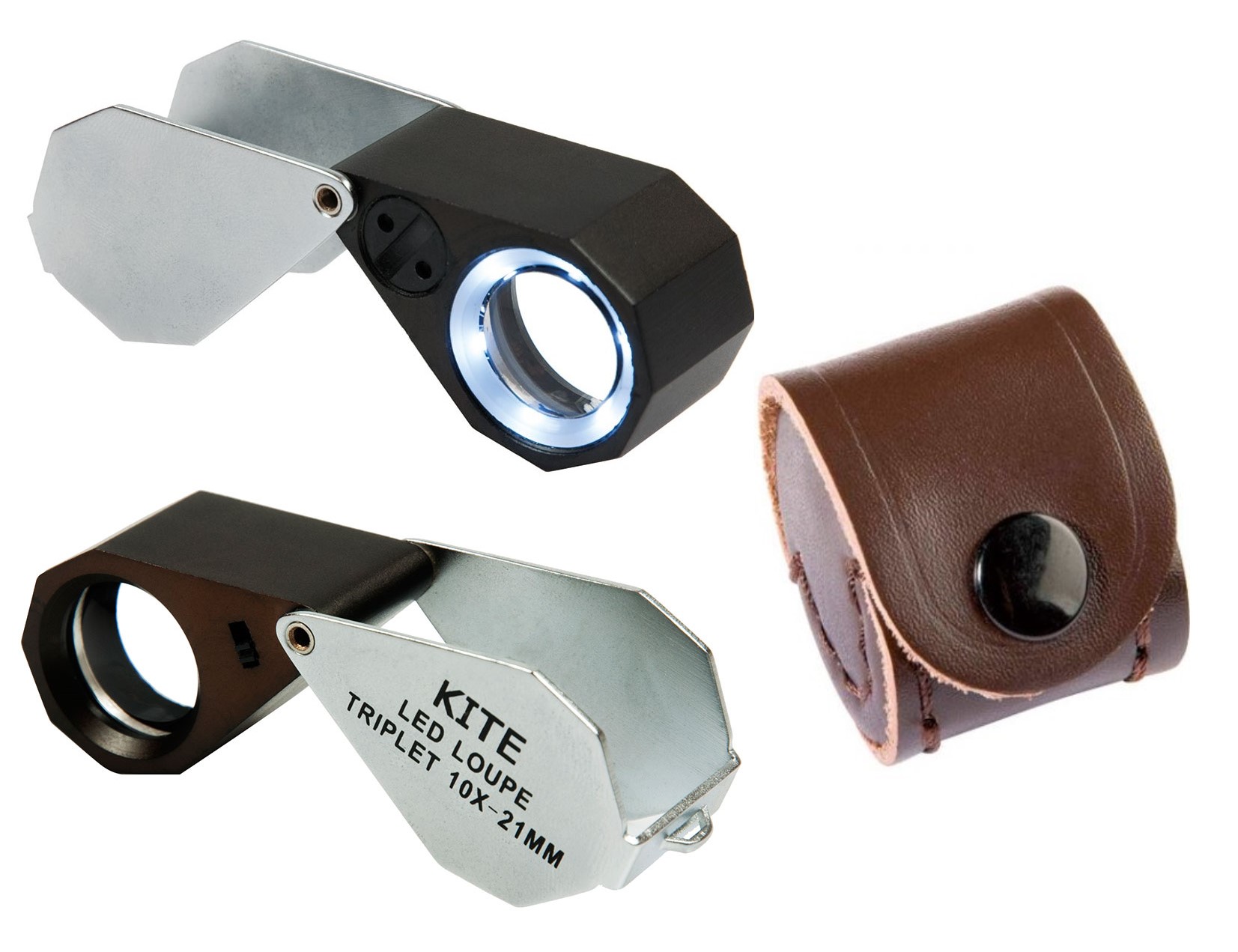 KITE LUPA PLEGABLE DE CAMPO CON LUZ 10X21 TRIPLET CON LED 1