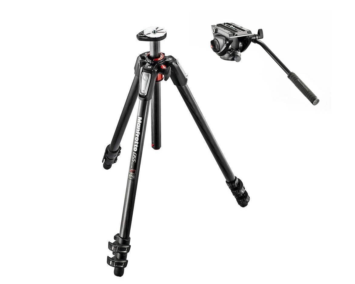 MANFROTTO KIT ORYX COMPUESTO POR TRÍPODE DE CARBONO MT055CXPRO3 CON RÓTULA MVH500AH 1