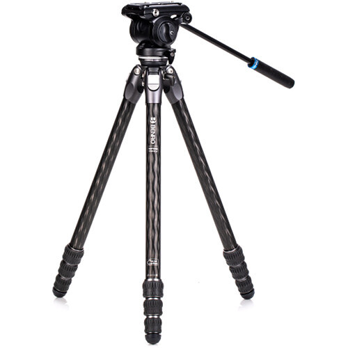 BENRO KIT TRÍPODE DE FIBRA DE CARBONO TORTOISE 24CLV Y RÓTULA S4PRO  1