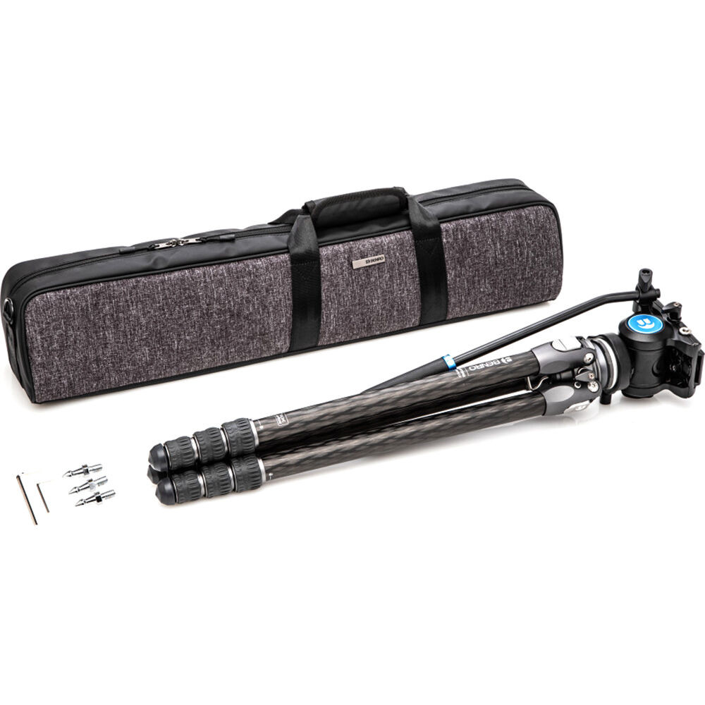 BENRO KIT TRÍPODE DE FIBRA DE CARBONO TORTOISE 24CLV Y RÓTULA S4PRO  4