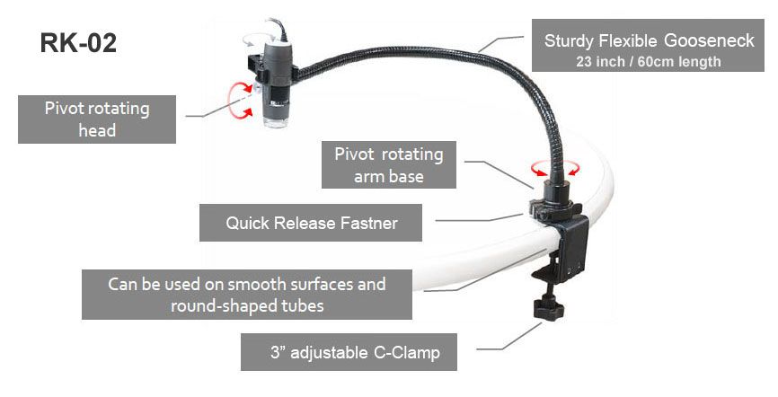 DINO-LITE SOPORTE FLEXIBLE EN FORMA DE CUELLO DE CISNE RK-02 2