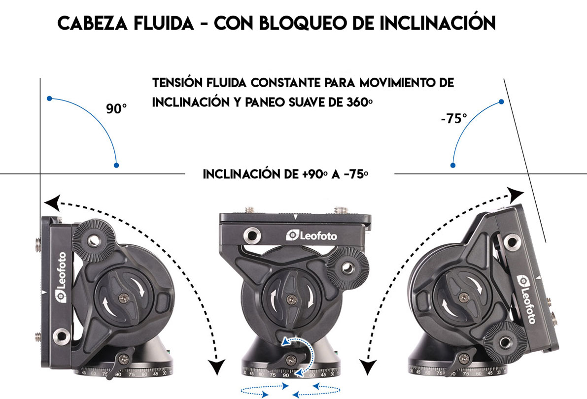 LEOFOTO RÓTULA BV-10 DE VIDEO FLUIDA 3