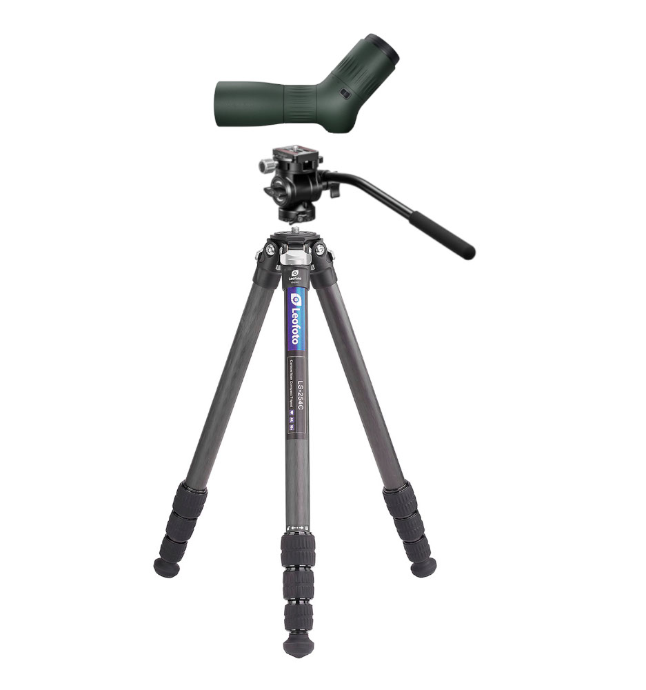 KIT ORYX DE TELESCOPIO SWAROVSKI ACODADO COMPACTO ATC 17-40x56 COLOR VERDE + TRÍPODE LEOFOTO LS-254C+BV-1 1