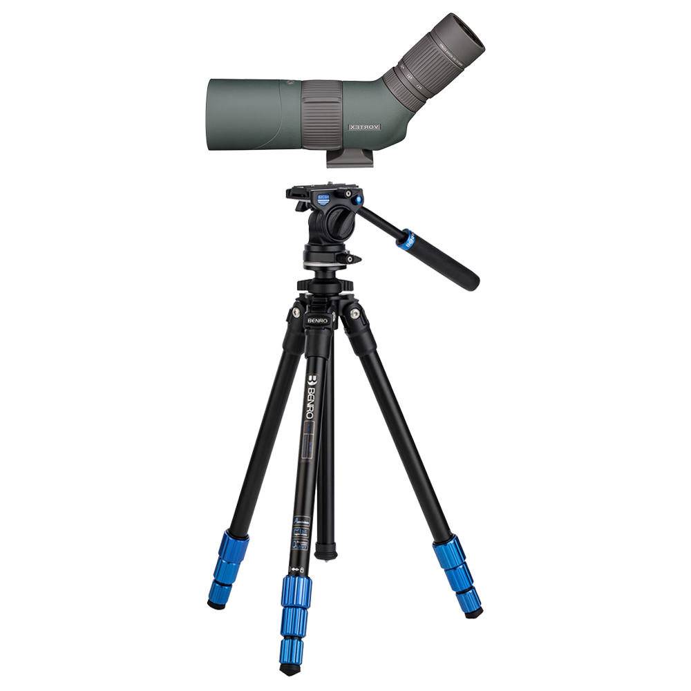 KIT ORYX DE TELESCOPIO VORTEX RAZOR HD ACODADO 13-39x56 + TRÍPODE BENRO SLIM CON RÓTULA DE VIDEO 1