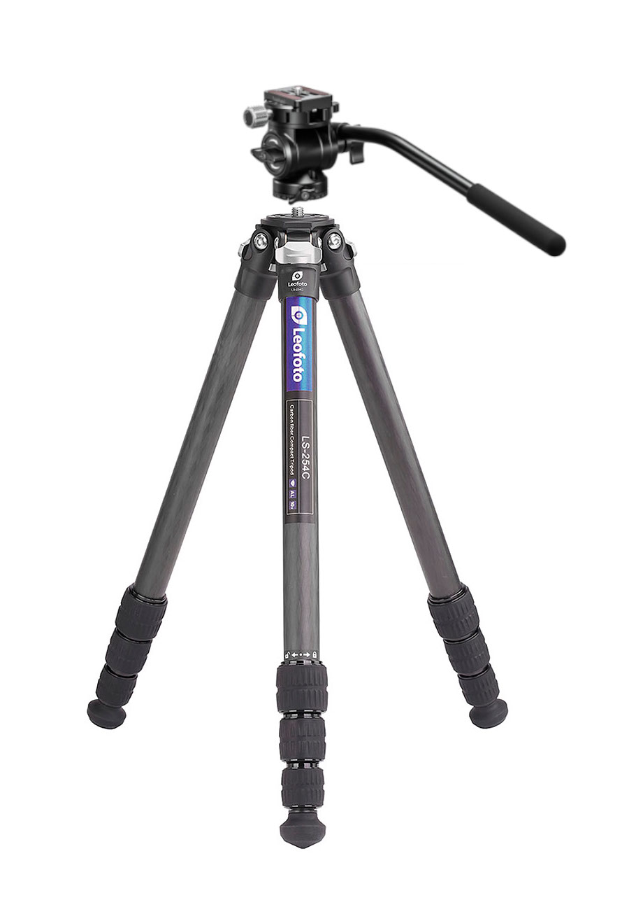 LEOFOTO KIT ORYX COMPUESTO POR TRÍPODE DE FIBRA DE CARBONO RANGER LS-254C Y RÓTULA FLUIDA LIGERA BV-1  1