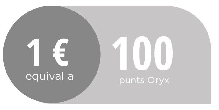Amb la següent equivalència: 100 punts Oryx = 1 ¤