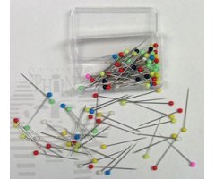 AGUJAS CON CABEZA DE PLÁSTICO DE COLORES 100 UD