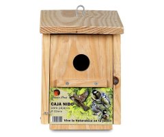 CAJA NIDO DE MADERA PARA PÁJAROS PARA COLGAR 32MM 4