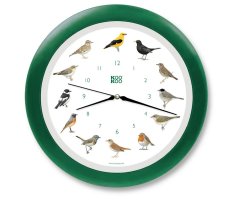 RELOJ DE PARED SONORO AVES CANTORAS KOOKOO MARCO VERDE