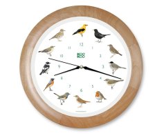 RELOJ DE PARED SONORO AVES CANTORAS KOOKOO MARCO MADERA