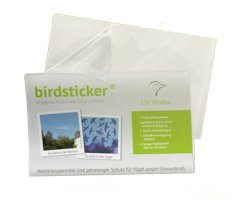 BIRDSTICKER SOBRE DE 5 ADHESIVOS TRANSPARENTES QUE PREVIENE EL CHOQUE DE PEQUEÑAS AVES EN CRISTALES                                                   