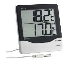 TERMÓMETRO DE MÁXIMAS Y MÍNIMAS DIGITAL PARA INTERIOR CON SONDA EXTERIOR