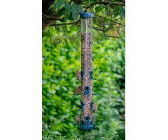 FLF-S4B 'FLO FESTIVAL' COMEDERO TUBULAR PARA AVES SILVESTRES EXTRAGRANDE PARA MEZCLA DE SEMILLAS METÁLICO DE GRAN CAPACIDAD BLUE 2