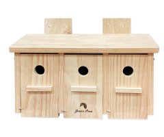 CAJA NIDO DE MADERA HORIZONTAL PARA GORRIÓN COMÚN Y MOLINERO 