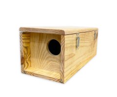 CAJA NIDO HORIZONTAL PARA MOCHUELO CON APERTURA SUPERIOR