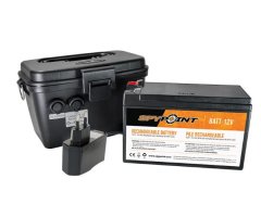 SPYPOINT KIT DE BATERÍA RECARGABLE 12V CON CARGADOR Y CAJA IMPERMEABLE PARA CÁMARAS DE TRAMPEO FOTOGRÁFICO