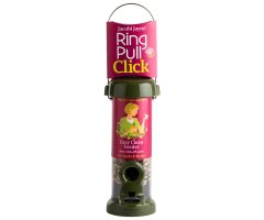 RP3-S1G \'RING PULL CLICK\' COMEDERO TUBULAR PARA AVES SILVSTRES PEQUEÑO PARA MEZCLA DE SEMILLAS FÁCIL DE LIMPIAR