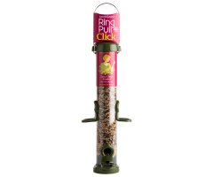 RP3-S2G \'RING PULL CLICK\' COMEDERO TUBULAR PARA AVES SILVESTRES MEDIANO PARA MEZCLA DE SEMILLAS FÁCIL DE LIMPIAR