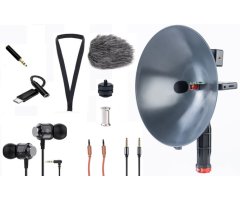 PACK BIRDMIC MICRÓFONO CON PARÁBOLA E INTERFAZ DE AUDIO PARA MÓVIL