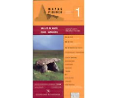 VALLES DE ANSÓ, ECHO Y ARAGÜÉS. MAPA EXCURSIONISTA DE LOS PIRINEOS.