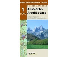 MAPA EXCURSIONISTA DE LOS VALLES DE ANSÓ-ECHO-ARAGÜÉS-JASA E: 1/40.000