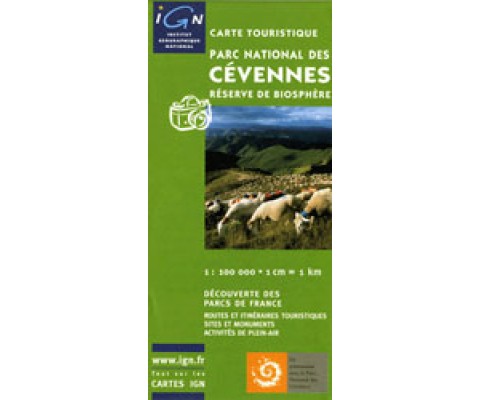 CARTE TOURISTIQUE PARC NATIONAL DES CÉVENNES RÉSERVE DE BIOPHÈRE