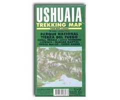 TREKKING MAP. USHUAIA PARQUE NACIONAL TIERRA DEL FUEGO, CANAL BEAGLE, LAGO FAGNANO, LAPATAIA, GLACIAR MARTIAL, TIERRA MAYOR, CERRO KRUND