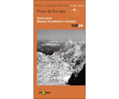 MAPA EXCURSIONISTA TOP 25. PICOS DE EUROPA. ZONA NORTE MACIZO OCCIDENTAL O CORNIÓN
