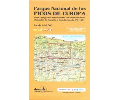 PARQUE NACIONAL DE LOS PICOS DE EUROPA. MAPA TOPOGRÁFICO EXCURSIONISTA CON LA RESEÑA DE LOS ITINERARIOS DE PEQUEÑO Y GRAN RECORRIDO (PR Y GR)