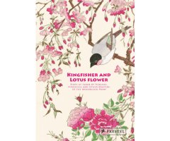 KINGFISHER WITH LOTUS FLOWER. BIRDS OF JAPAN BY HOKUSAL, HIROSHICE AND OTHER MASTERS OF THE WOODBLOCK PRINT