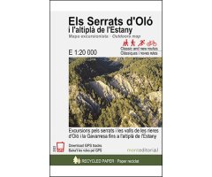 MAPA MONT EDITORIAL 1:20.000 ELS SERRATS D'OLÓ I L'ALTIPLÀ DE L'ESTANY. EXCURSIONS PELS SERRATS I LES VALLS DE LES RIERES D'OLÓ I 