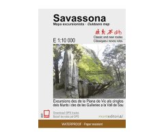 MAPA MONT EDITORIA 1:10.000 SAVASSONA EXCURSIONISME. EXCURSIONS DES DE LA PLANA DE VIC ALS CINGLES DELS MUNTS I DES DE LES GUILLERIES AL PANTÀ DE SAU