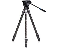 BENRO KIT TRÍPODE DE FIBRA DE CARBONO TORTOISE 24CLV Y RÓTULA S4PRO 