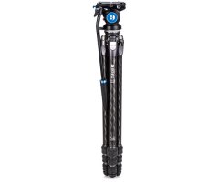 BENRO KIT TRÍPODE DE FIBRA DE CARBONO TORTOISE 24CLV Y RÓTULA S4PRO  3