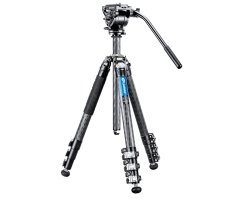 LEOFOTO KIT TRÍPODE DE FIBRA DE CARBONO MANBA LV-324C Y RÓTULA FLUIDA BV-10
