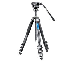 LEOFOTO KIT TRÍPODE DE FIBRA DE CARBONO MANBA LV-284C Y RÓTULA FLUIDA BV-5