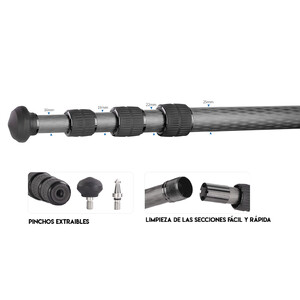 LEOFOTO TRÍPODE RANGER LS-254C DE FIBRA DE CARBONO 3