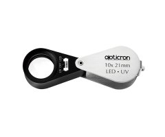 OPTICRON LUPA PLEGABLE DE CAMPO 10x METÁLICA CON LUZ LED BLANCA Y ULTRAVIOLETA