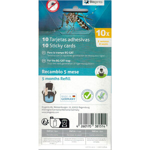 PLACAS ADHESIVAS DE RECAMBIO PARA TRAMPA BG-GAT REFLECT TECH (10 UNID.)